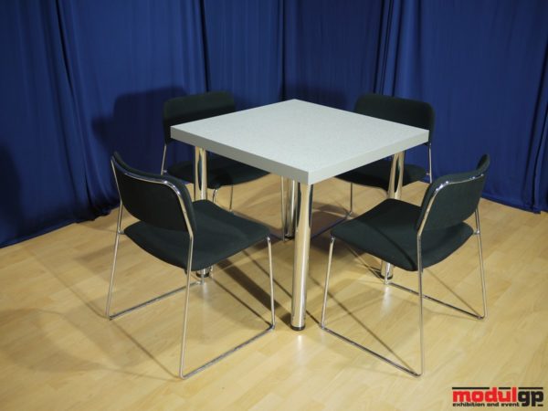 Szürke fedlapú asztal, 4db Tallin székkel